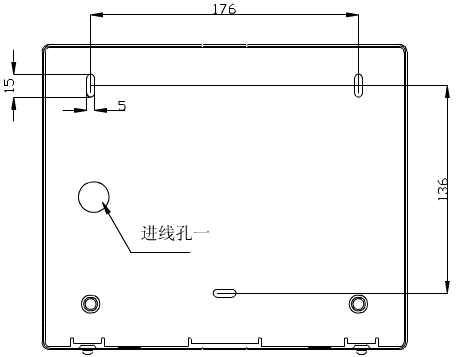 轉換開關采用壁掛式安裝，安裝孔位置和安裝孔距